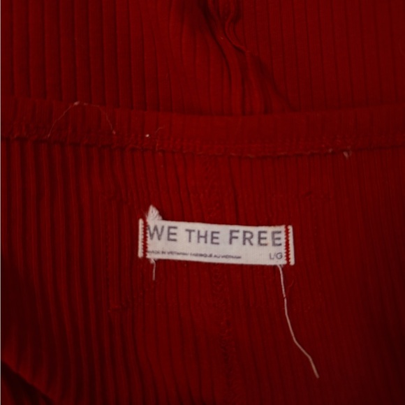 Free People Red Ribbed Tank Top - Picture 5 of 7